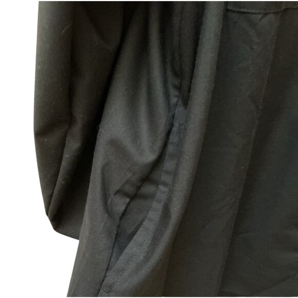 Black Button Down Shirt Smocked Cuffs Pockets Size L Oversized No-Iron - Picture 5 of 5